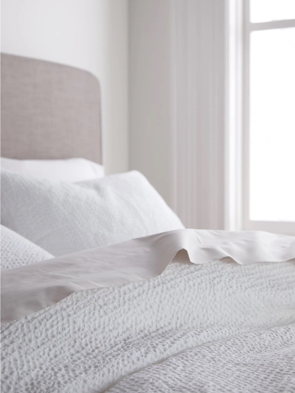 NWT Quince Organic Luxe Honeycomb Duvet Cover 3px Set KING White $134